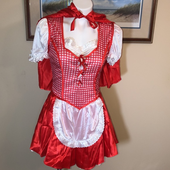 Halloween Dresses & Skirts - Costume RED RIDING HOOD Sexy Dress With Cape Adult Size Medium 6-8